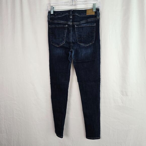 American Eagle Jegging Women's 4 Short Blue Dark Wash Next Level Stretch Hi-Rise - Picture 10 of 16